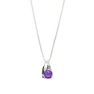 Sterling Silver 925 Amethyst Pendant Necklace